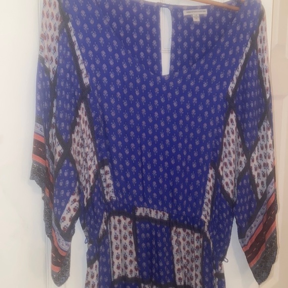 American Eagles Woman’s Patchwork Boho Blue Dress size large - Picture 2 of 7
